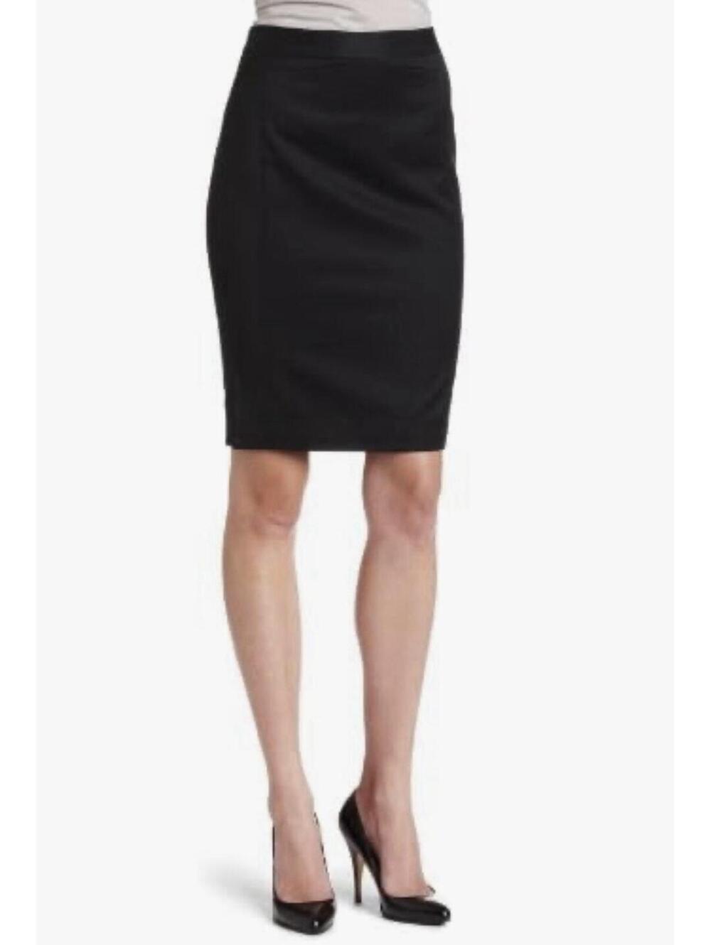TED BAKER Vintage Wool Blend Etti Button Back Pencil Skirt In Black-3|Medium